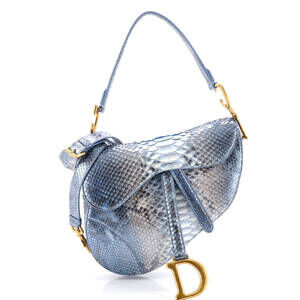 Christian Dior Medium Saddle Handbag Python